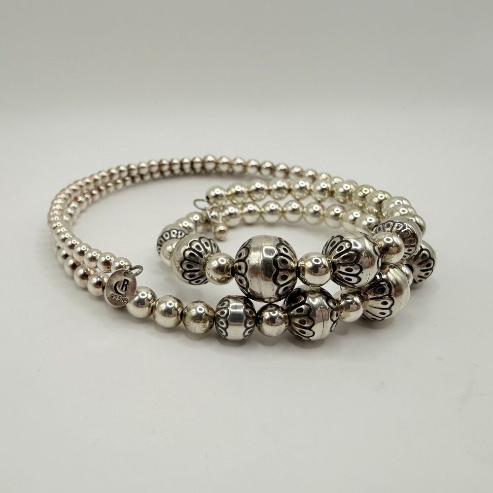 Carolyn Pollack Sterling Silver Southwestern Pearl Style Wrap Necklace Bracelet